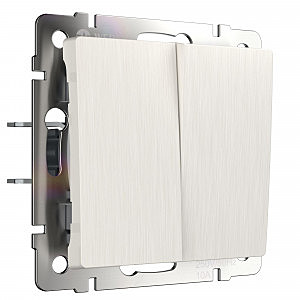 Выключатель Werkel W1122013/ Выключатель двухклавишный проходной (перламутровый рифленый)