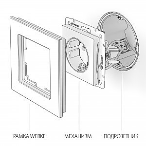 Розетка Werkel W1171308/ Розетка с заземлением, безвинтовой зажим (черный матовый)