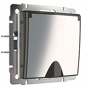 Розетка Werkel W1171202/ Розетка влагозащ. с зазем. с защит. крышкой и шторками (глянцевый никель)