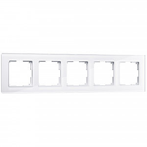Рамка Werkel W0051101/ Рамка на 5 постов Favorit (белый,стекло)