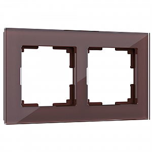 Рамка Werkel W0021118/ Рамка на 2 поста Favorit (мокко,стекло)