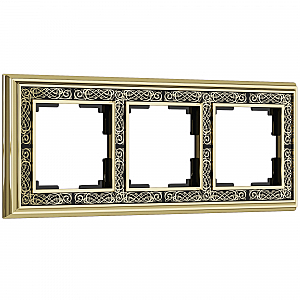 Рамка Werkel W0031430/ Рамка на 3 поста Palacio Gracia (золото/черный)