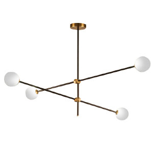 Люстра на штанге Delight Collection Bistro Globe 9389P/4 black/gold