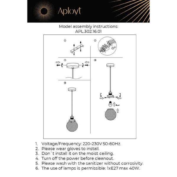 Светильник подвесной Aployt Sofi APL.302.16.01