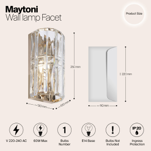 Настенный светильник Maytoni Facet MOD094WL-01G