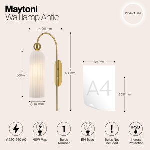 Настенное бра Maytoni Antic MOD302WL-01GR