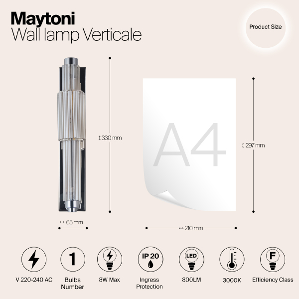 Настенное бра Maytoni Verticale MOD308WL-L9CG3K