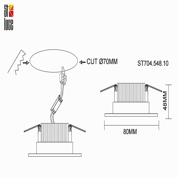 Встраиваемый светильник ST Luce ST704 ST704.548.10