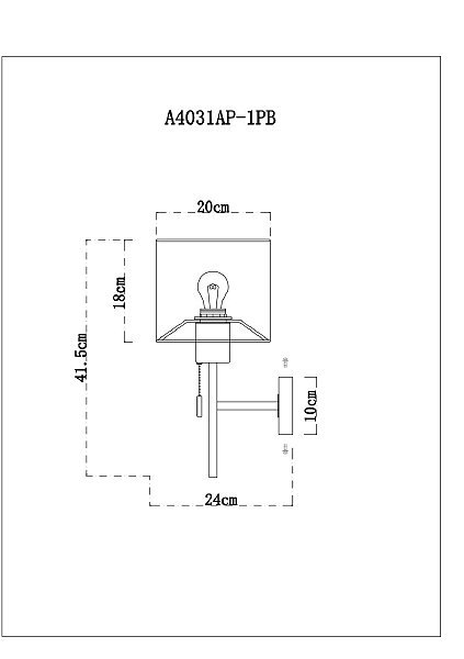 Настенное бра Arte Lamp Proxima A4031AP-1PB