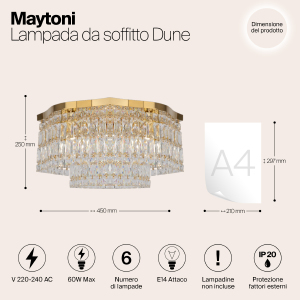 Потолочная люстра Maytoni Dune DIA005CL-06G