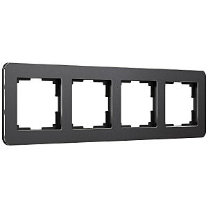 Рамка Werkel Platinum черный алюминий W0042608/ Рамка на 4 поста Platinum (черный алюминий)