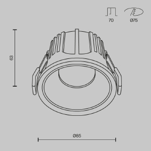 Встраиваемый светильник Maytoni Alfa LED DL043-01-15W4K-RD-WB