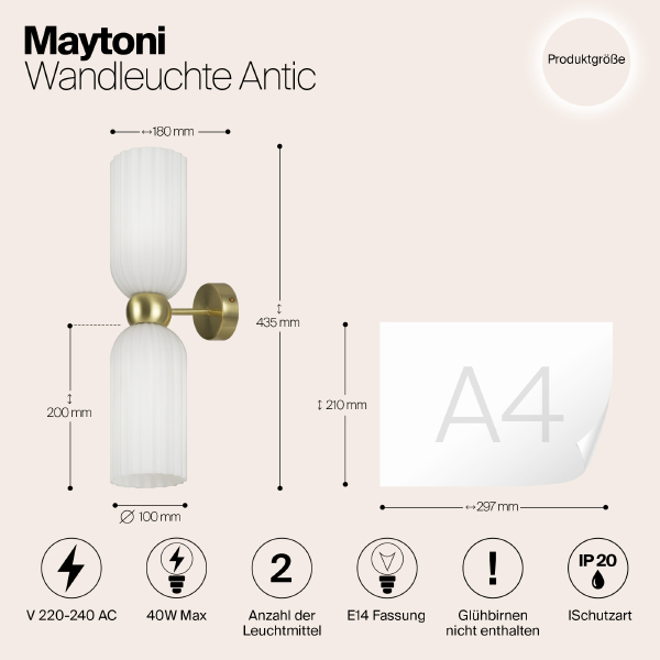 Настенное бра Maytoni Antic MOD302WL-02W