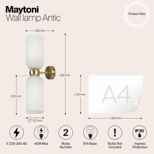 Настенное бра Maytoni Antic MOD302WL-02W