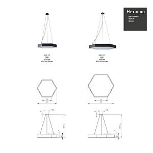 Светильник подвесной ЭРА Hexagon SPO-121-W-40K-038