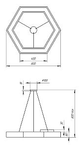 Светильник подвесной ЭРА Hexagon SPO-124-W-40K-051