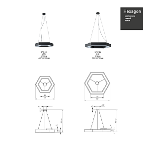 Светильник подвесной ЭРА Hexagon SPO-124-W-40K-051