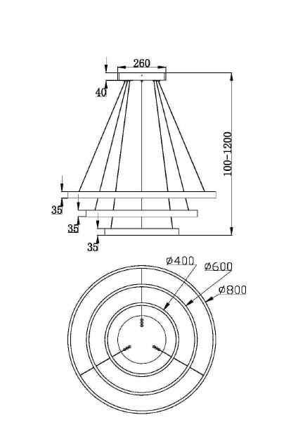 Подвесная люстра Maytoni Rim MOD058PL-L100BS3K