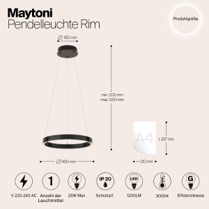 Подвесная люстра Maytoni Rim MOD058PL-L22B3K