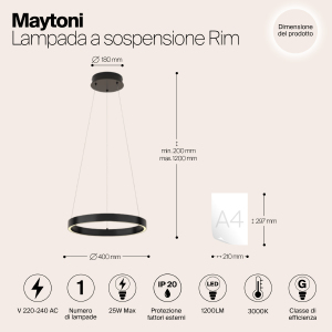 Подвесная люстра Maytoni Rim MOD058PL-L22B3K