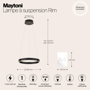 Подвесная люстра Maytoni Rim MOD058PL-L22B3K