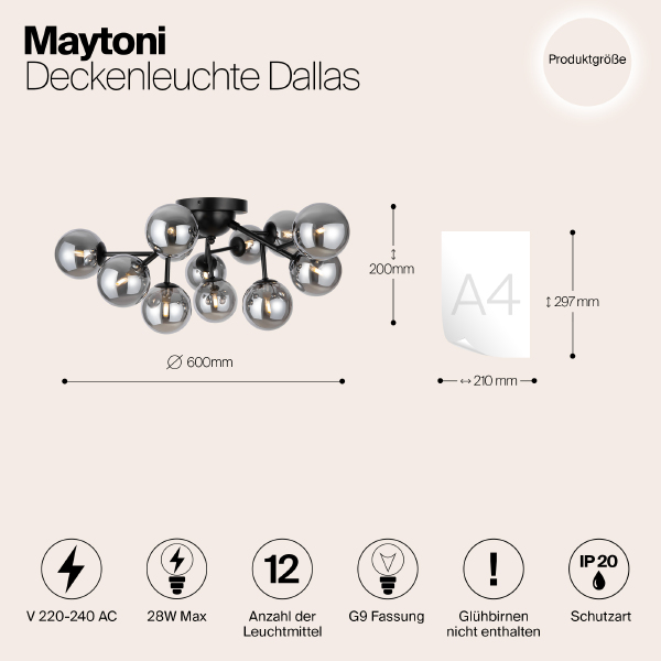 Потолочная люстра Maytoni Dallas MOD545CL-12B