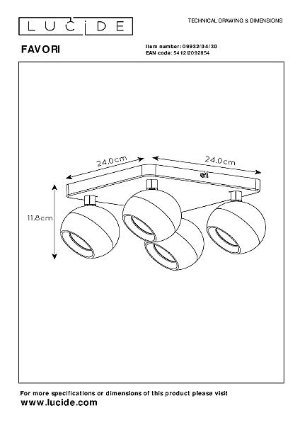 Светильник спот Lucide Favori 09932/04/30