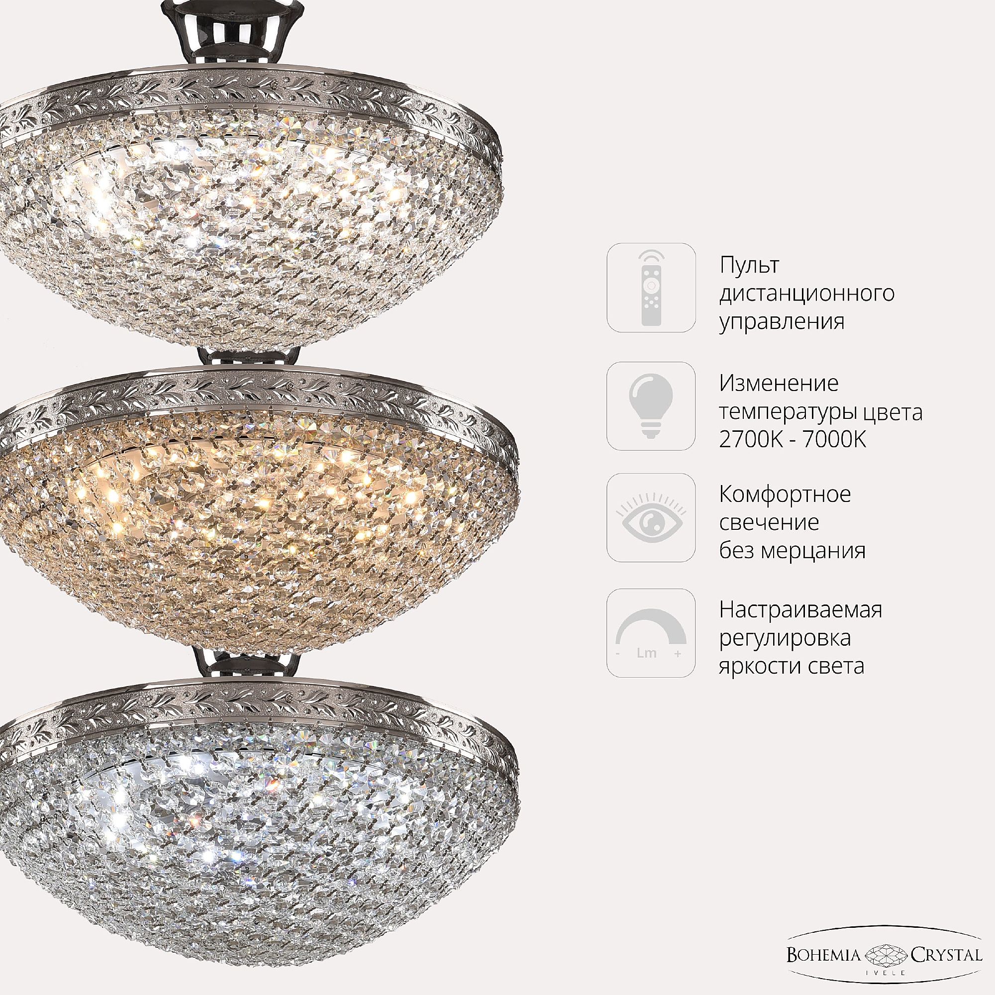 Потолочная люстра Bohemia 1932 19321/35IV/LED-DIM Ni - купить в интернет  магазине «Маркет-Света»