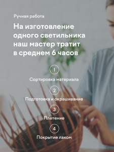 Светильник подвесной Мелодия Света Rattan RG202-1P-400 DBL 000031224