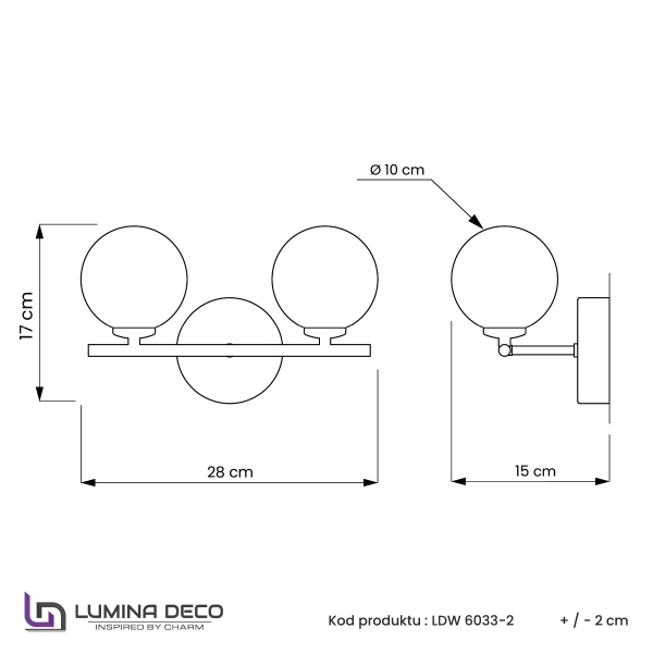 Настенное бра Lumina Deco LDW 6033-2 MD