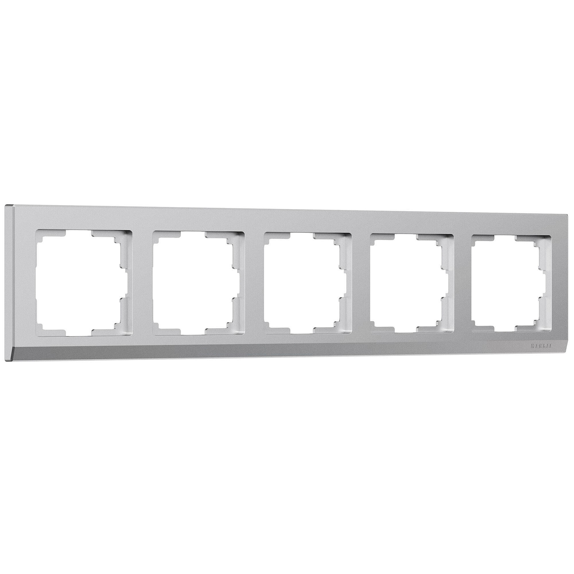 

Рамка Werkel W0051865/ Рамка на 5 постов Stark (серебряный матовый)