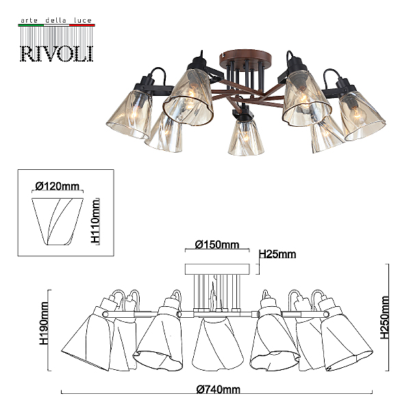 Потолочная люстра Rivoli Clarissa 5098-307