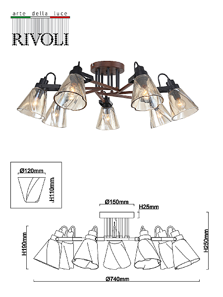 Потолочная люстра Rivoli Clarissa 5098-307