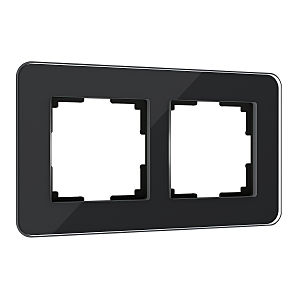 Рамка Werkel W0022448/ Рамка на 2 поста Elite (черный, стекло)