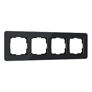 Рамка Werkel W0042448/ Рамка на 4 поста Elite (черный, стекло)