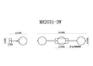 Настенное бра MyFar Valency MR2031-3W