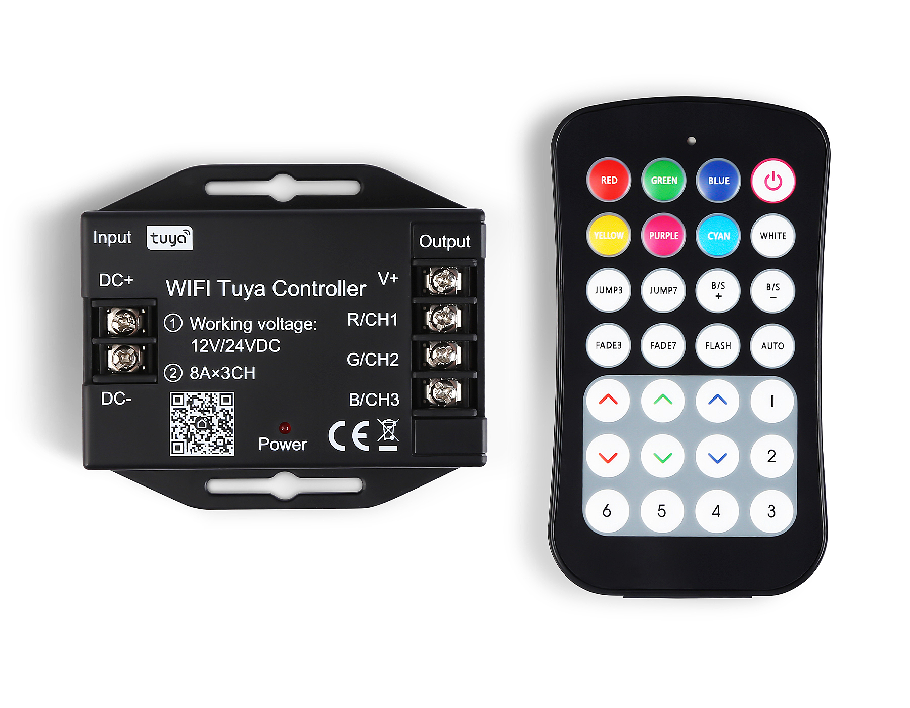 Контроллер WIFI Tuya для светодиодных лент RGB c радио пультом Ambrell