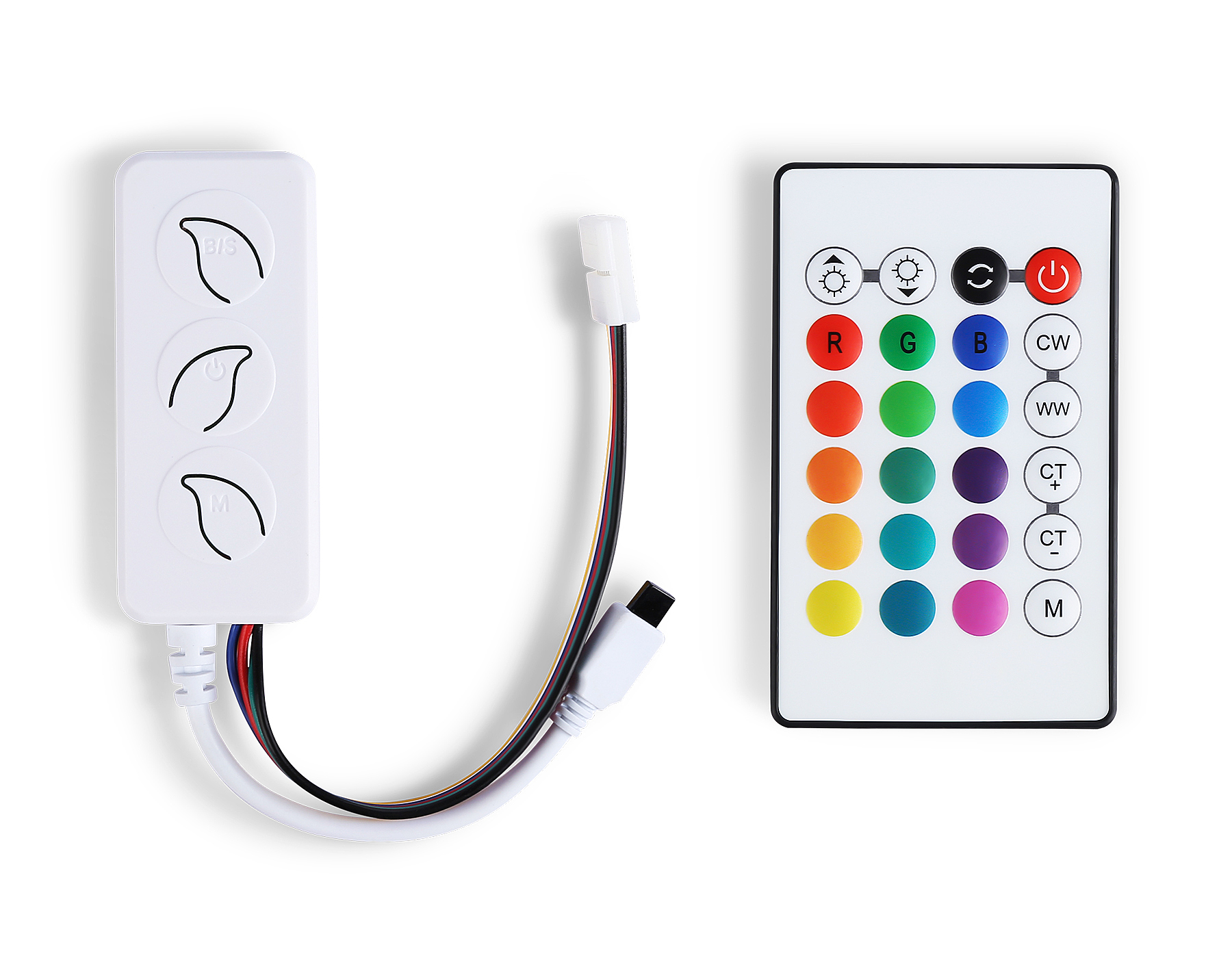 Контроллер WIFI Tuya для светодиодных лент RGB+CCT с управлением белог