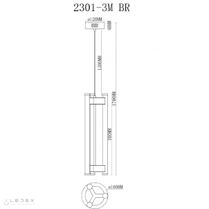 Светильник подвесной ILedex Rocks 2301-3M BR