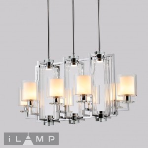 Люстра на штанге iLamp King RM6201-8P CR+CL