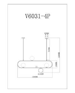 Светильник подвесной Moderli Krona V6031-4P