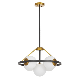 Люстра на штанге Lumina Deco Donzano LDP 8034-5 BK+WT