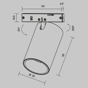 Трековый светильник Maytoni Focus Led TR187-1-5W3K-M-BW