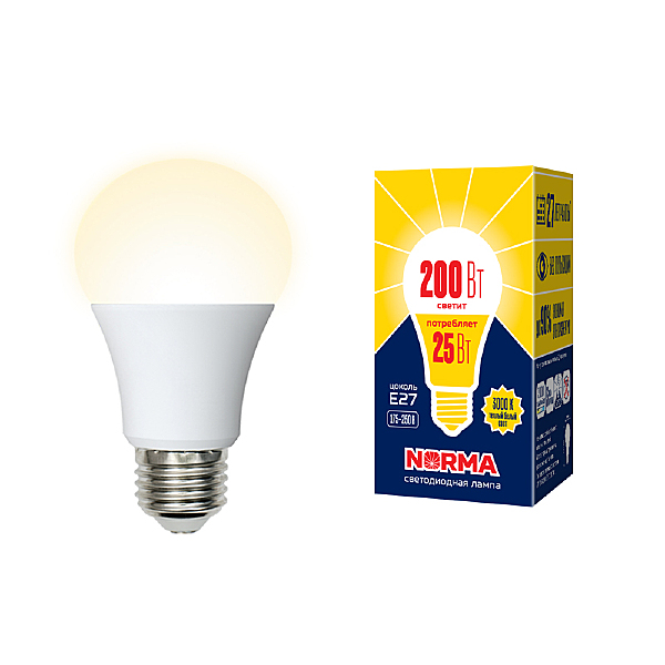 Светодиодная лампа Volpe Norma LED-A70-25W/3000K/E27/FR/NR картон