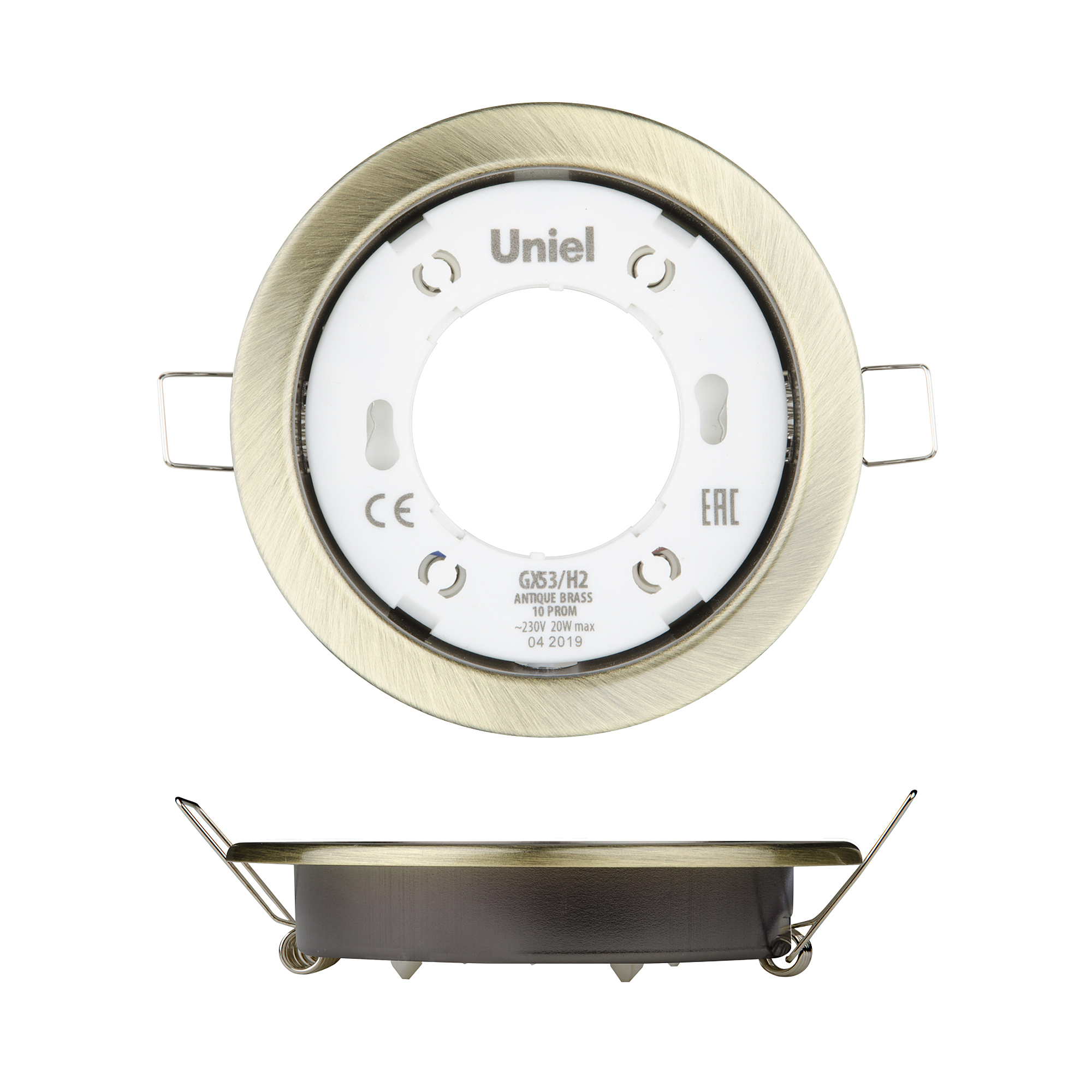 Встраиваемый светильник Uniel GX53/H2 ANTIQUE BRASS 10 PROM