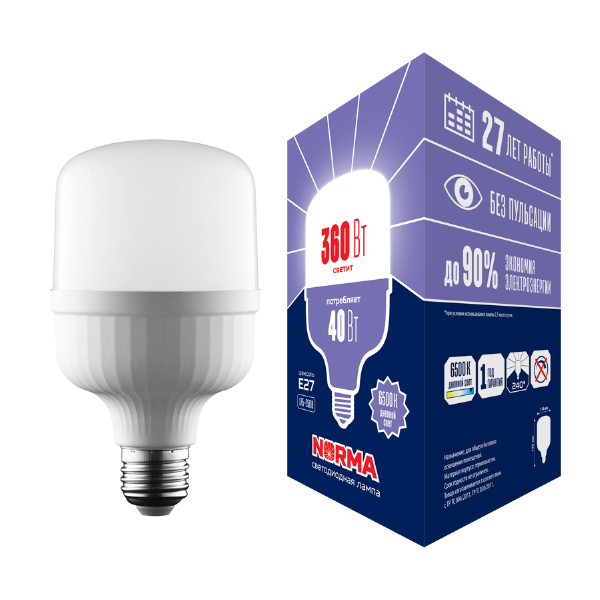 Светодиодная лампа Volpe Norma LED-M80-40W/6500K/E27/FR/NR