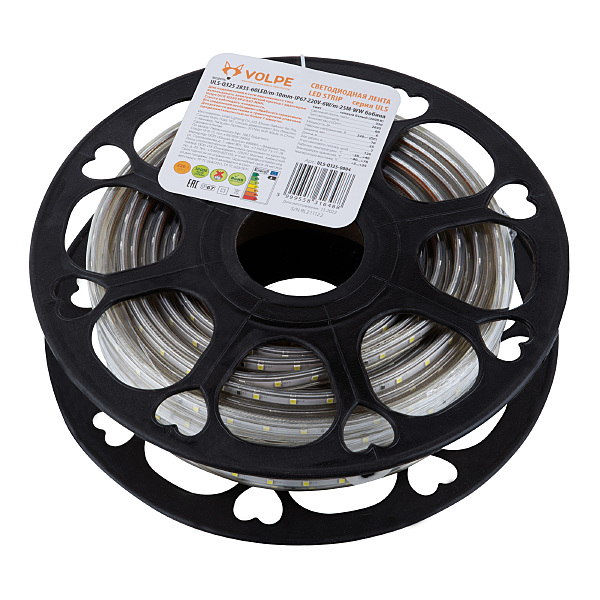 LED лента Volpe Uls-q325 ULS-Q325 2835-60LED/m-10mm-IP67-220V-6W/m-25M-WW бобина