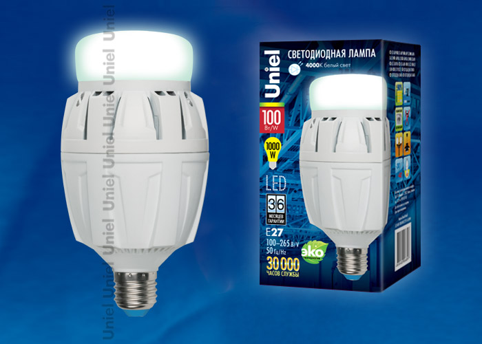 

Светодиодная лампа Uniel Venturo серия LED-M88-100W/NW/E27/FR ALV01WH