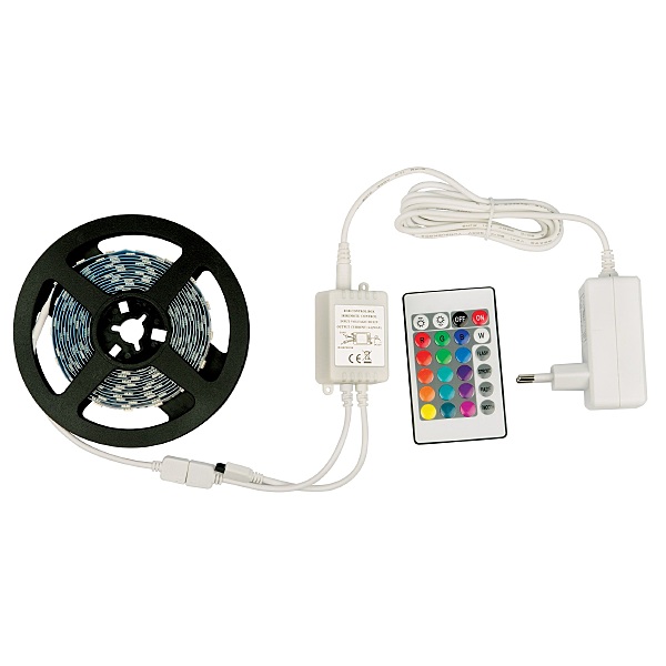 Комплект светодиодной ленты 3м Volpe Uls-q211 ULS-Q211 5050-30LED/m-IP20-3M-RGB RRP24C24 Комплект светодиодной ленты с адаптером и контроллером