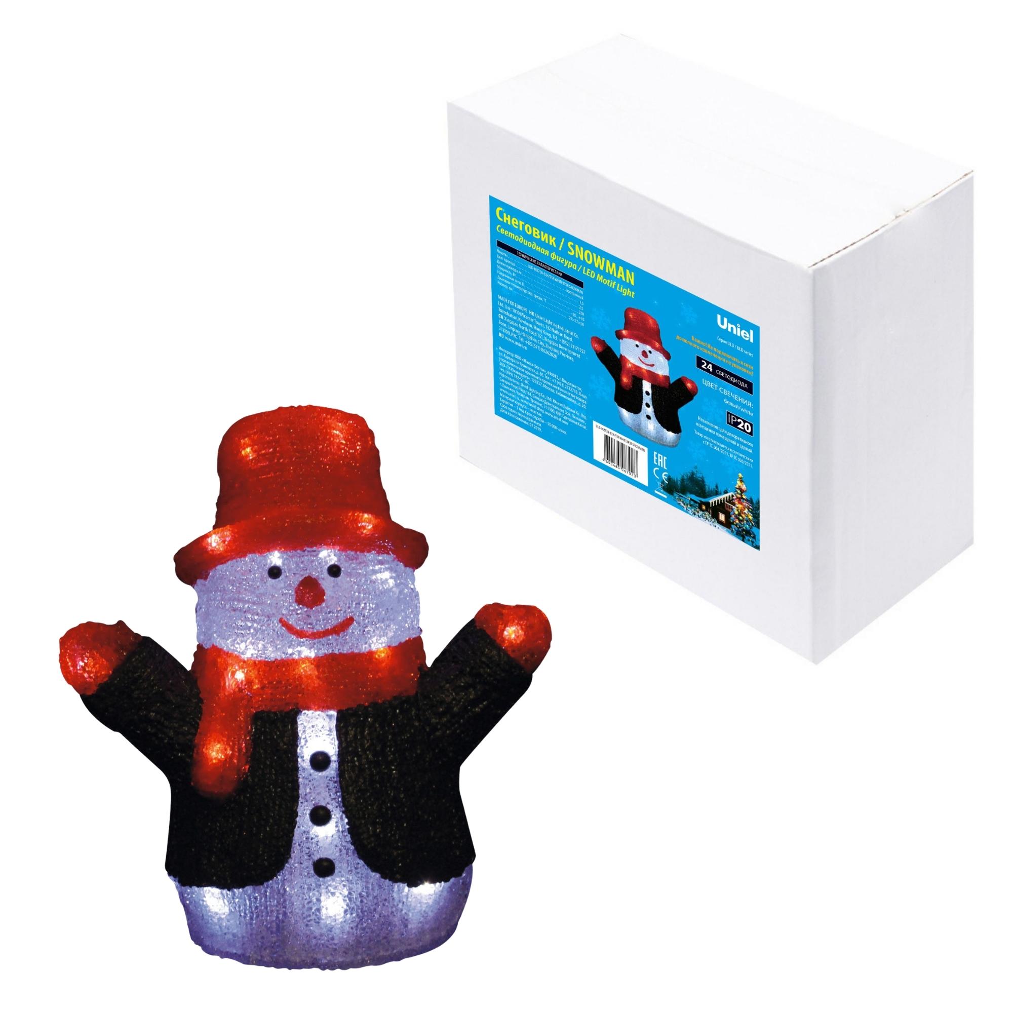 Световая фигура Uniel ULD-M2730-024/STA WHITE IP20 SNOWMAN